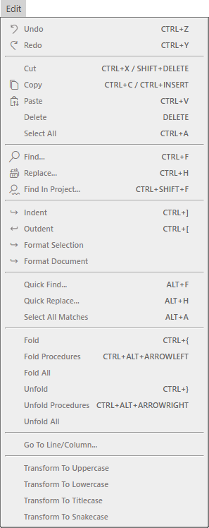 Edit Menu