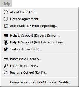 Help Menu Help Menu