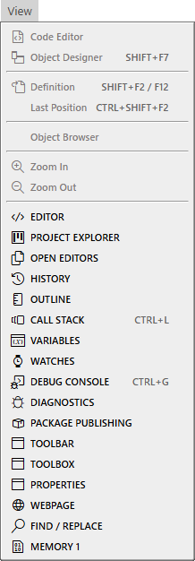 View Menu View Menu